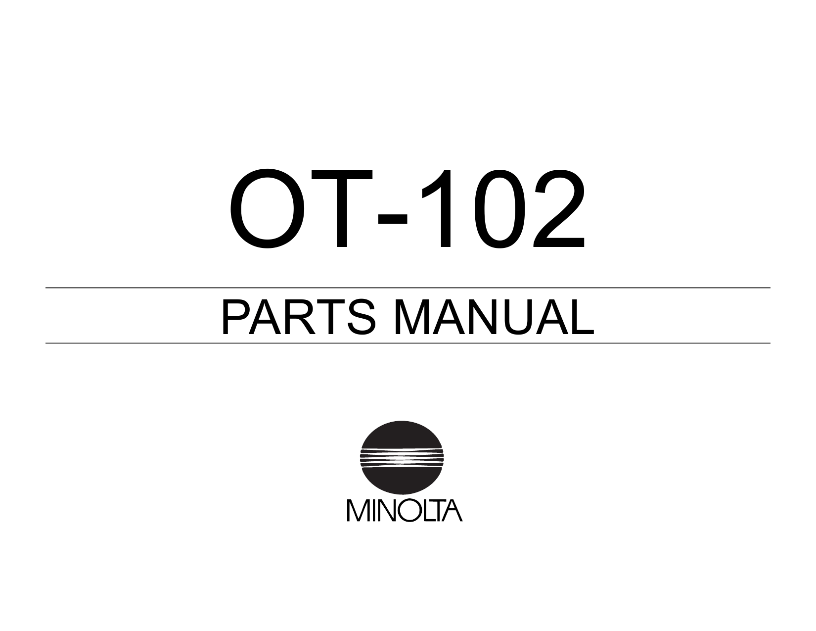 Konica-Minolta Options OT-102 Parts Manual-1